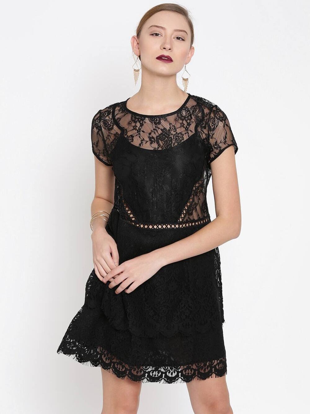Mango sheer lace dress